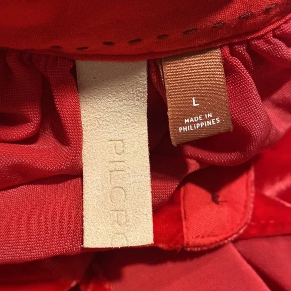 Anthropologie Top | Anthropologie Pilcro Velvet Button down top | red - Picture 4 of 6